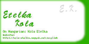 etelka kola business card